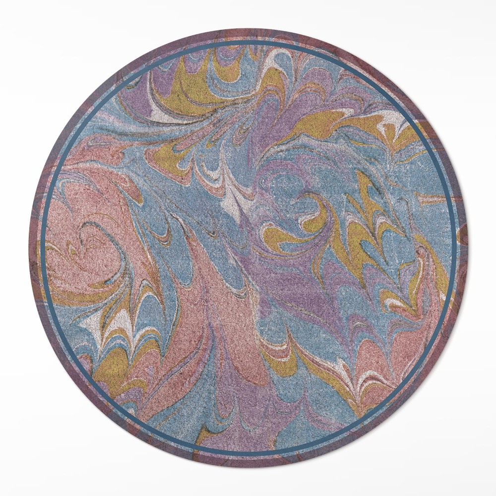 Kulatý vinylový koberec Abstraktní kompozice