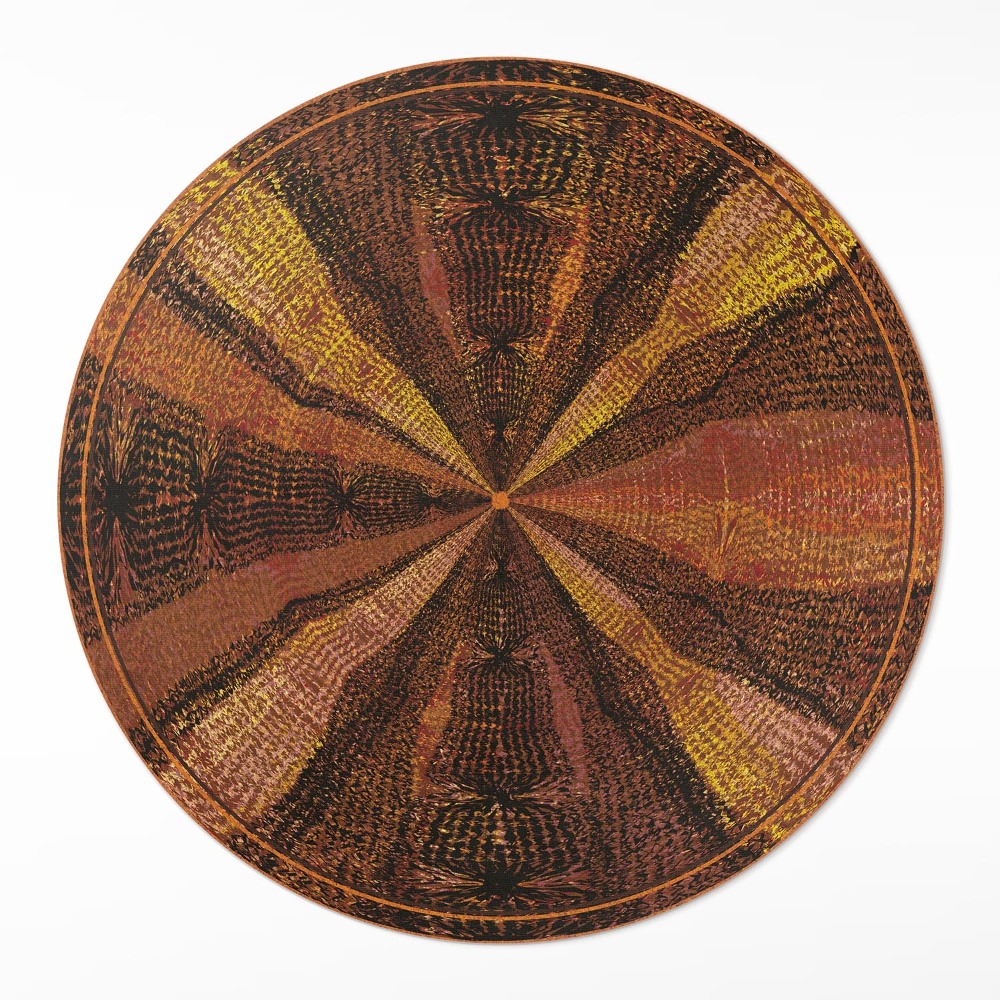 Kulatý vinylový koberec Imitace textilie abstraktní vzor