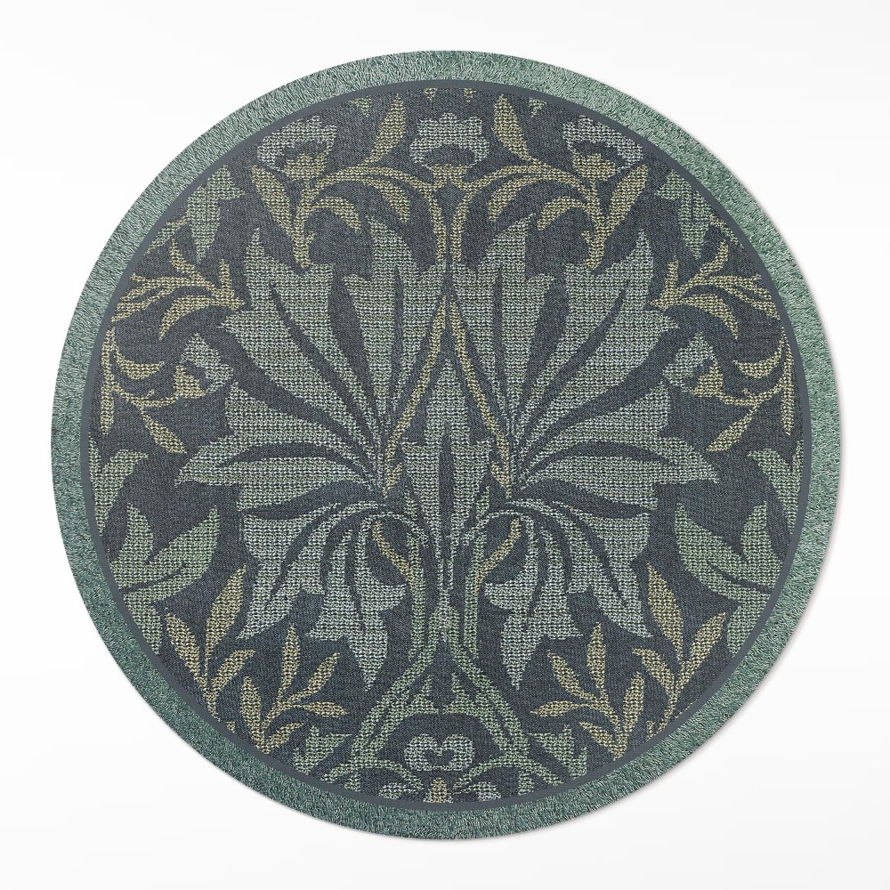 Kulatý vinylový koberec Rostlinné a květinové ornamenty