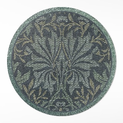 Kulatý vinylový koberec Rostlinné a květinové ornamenty