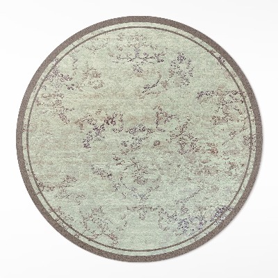 Kulatý vinylový koberec Vybledlé rostlinné motivy