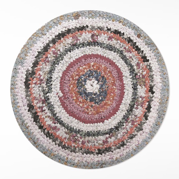 Kulatý vinylový koberec Pletený vzor vintage