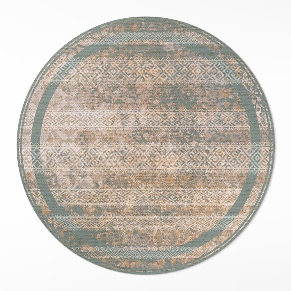 Kulatý vinylový koberec Antické vzory na textuře