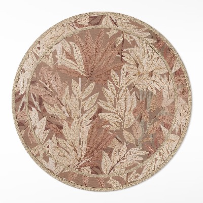 Kulatý vinylový koberec Listy ve stylu boho vintage vegetace