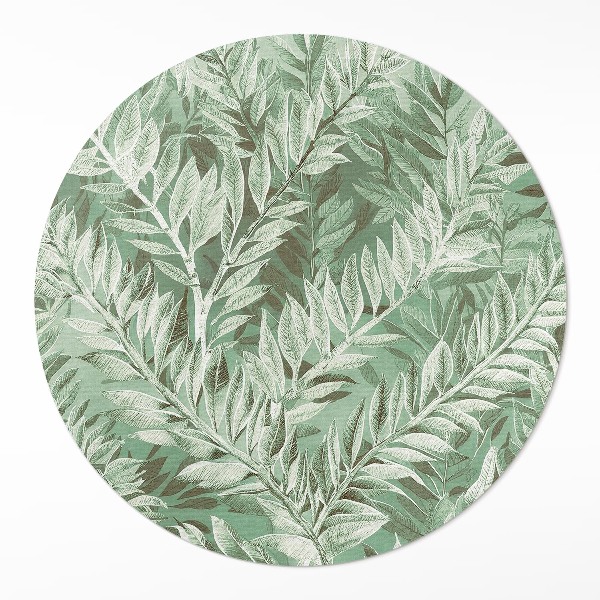 Kulatý vinylový koberec Bujná vegetace boho vintage