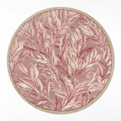 Kulatý vinylový koberec Jemné pastelové listy boho