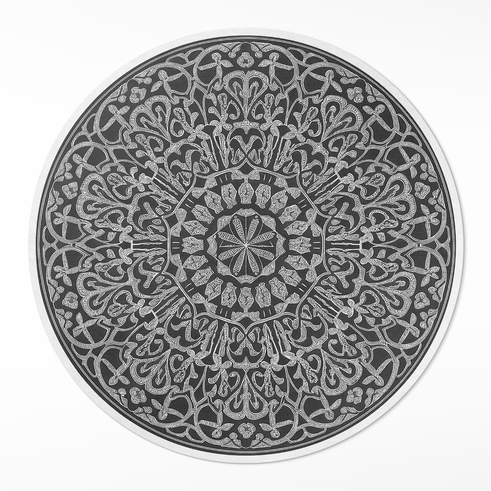 Kulatý vinylový koberec Orientální mandala geometrická arabeska