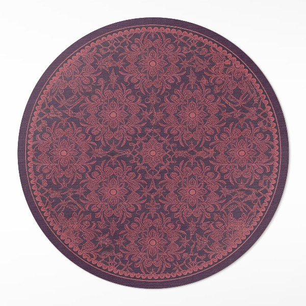 Kulatý vinylový koberec Dekorativní zdobený vzor ve vintage stylu