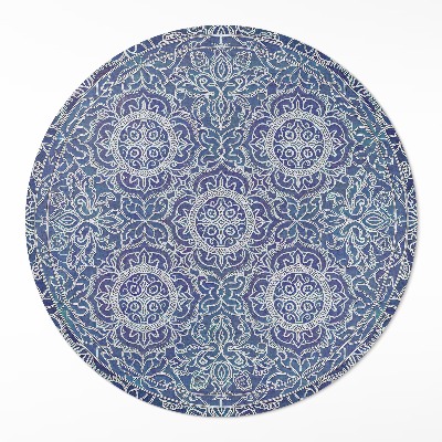 Kulatý vinylový koberec Bohatě zdobený geometrický vzor vintage