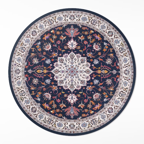 Kulatý vinylový koberec Vintage dekorativní vzor ve starém stylu