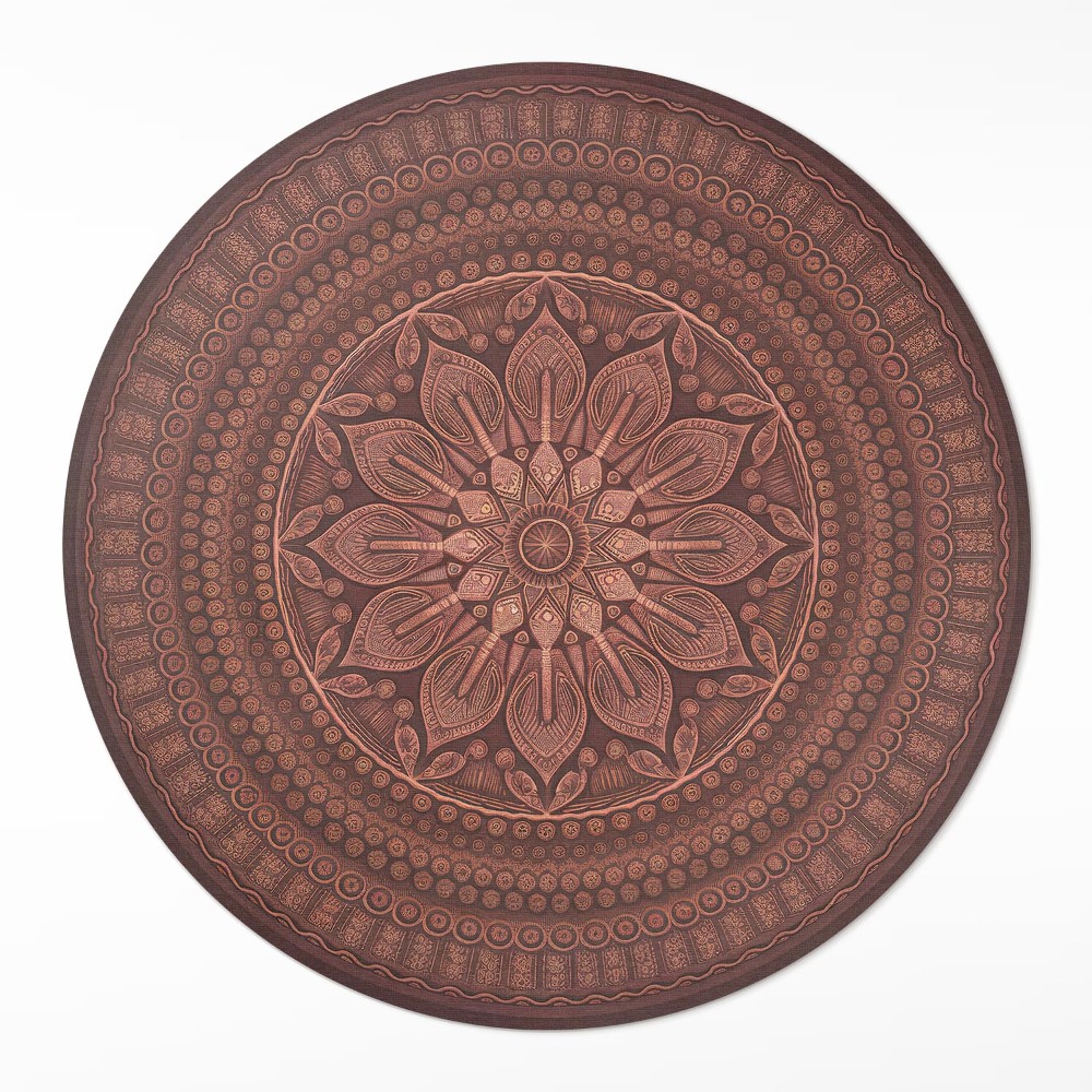 Kulatý vinylový koberec Orientální mandala dekorativní vzor boho