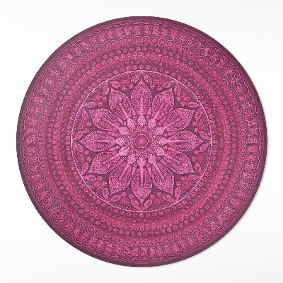 Kulatý vinylový koberec Dekorativní mandala s květinou vzor boho