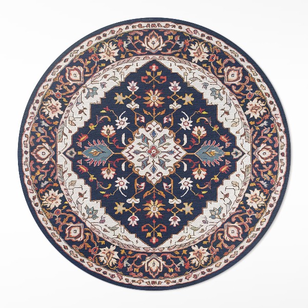 Kulatý vinylový koberec Elegantní turecký dekorativní vzor vintage