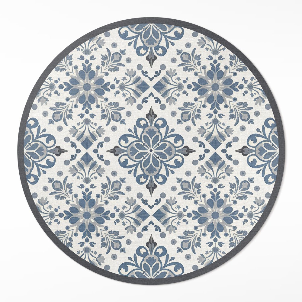 Kulatý vinylový koberec Dekorativní ornamenty rostlinné motivy vintage