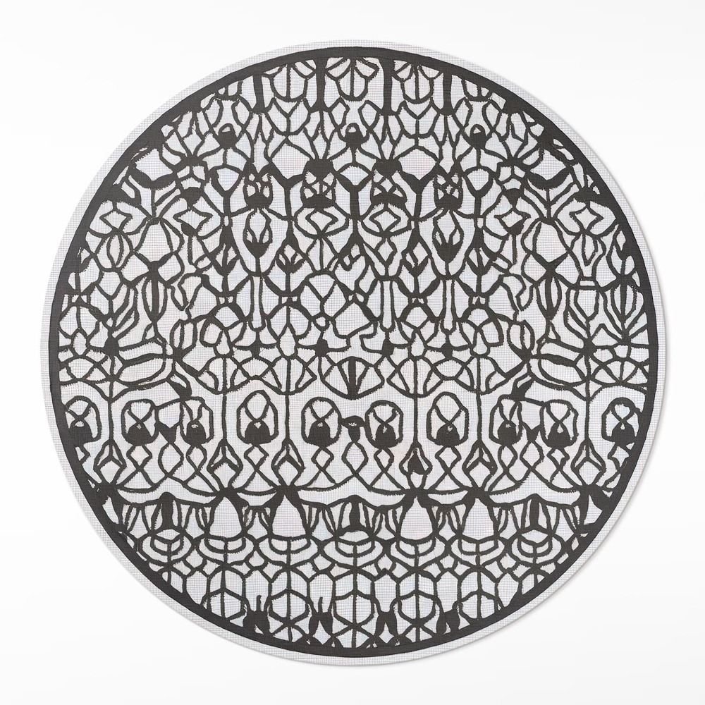 Kulatý vinylový koberec Abstraktní vzorovaná kompozice