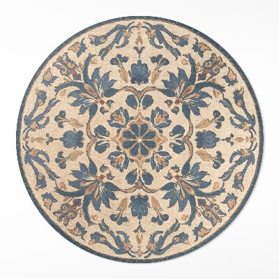 Kulatý vinylový koberec Ornament ve stylu rokoka mandala vintage