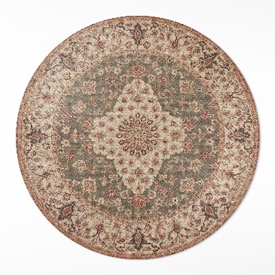 Kulatý vinylový koberec Perské motivy plné bohatství