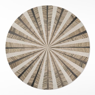 Kulatý vinylový koberec Písková geometrie