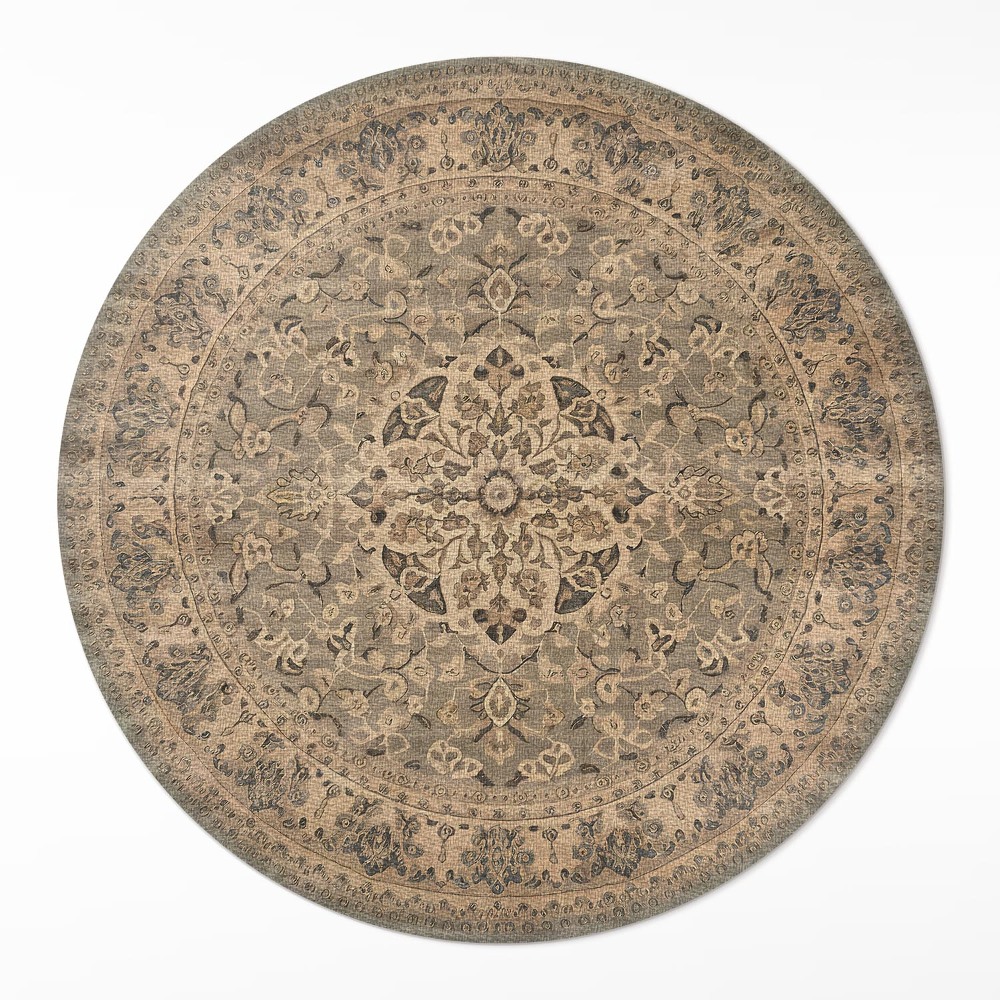 Kulatý vinylový koberec Harmonie zemských barev