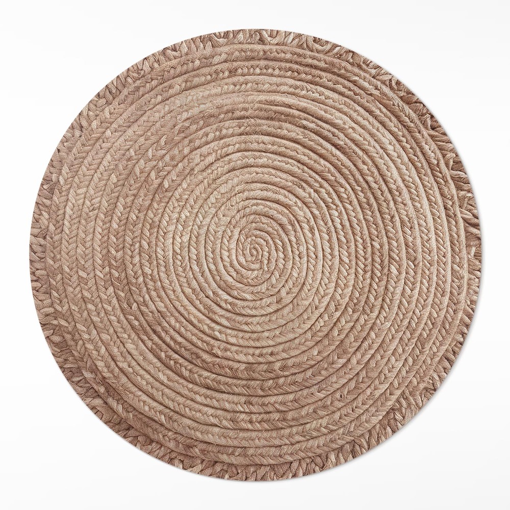 Kulatý vinylový koberec Provázkové kompozice