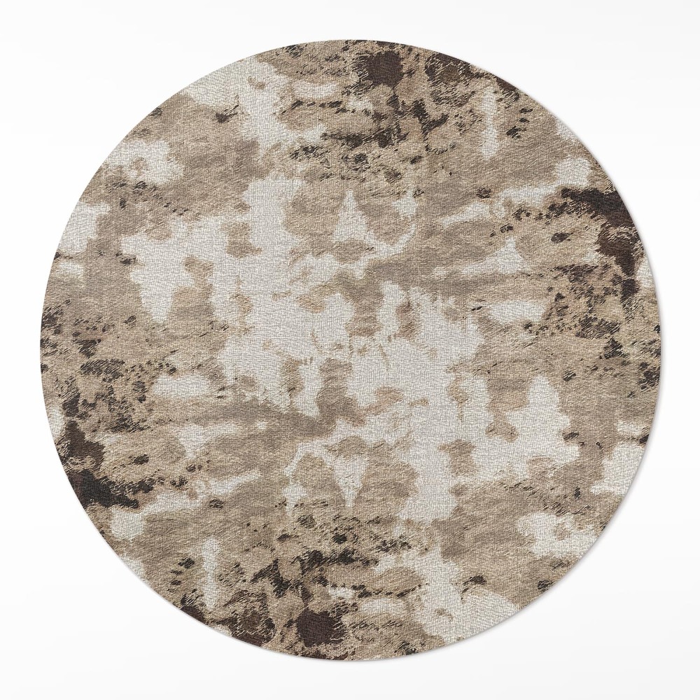 Kulatý vinylový koberec Hnědé skvrny vintage