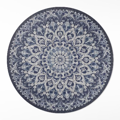 Kulatý vinylový koberec Modrý perský sen