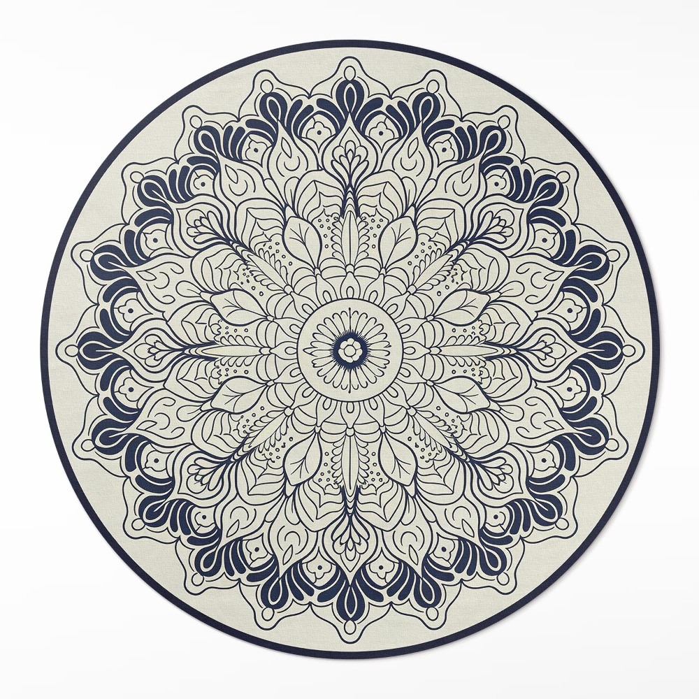 Kulatý vinylový koberec Harmonie mandaly