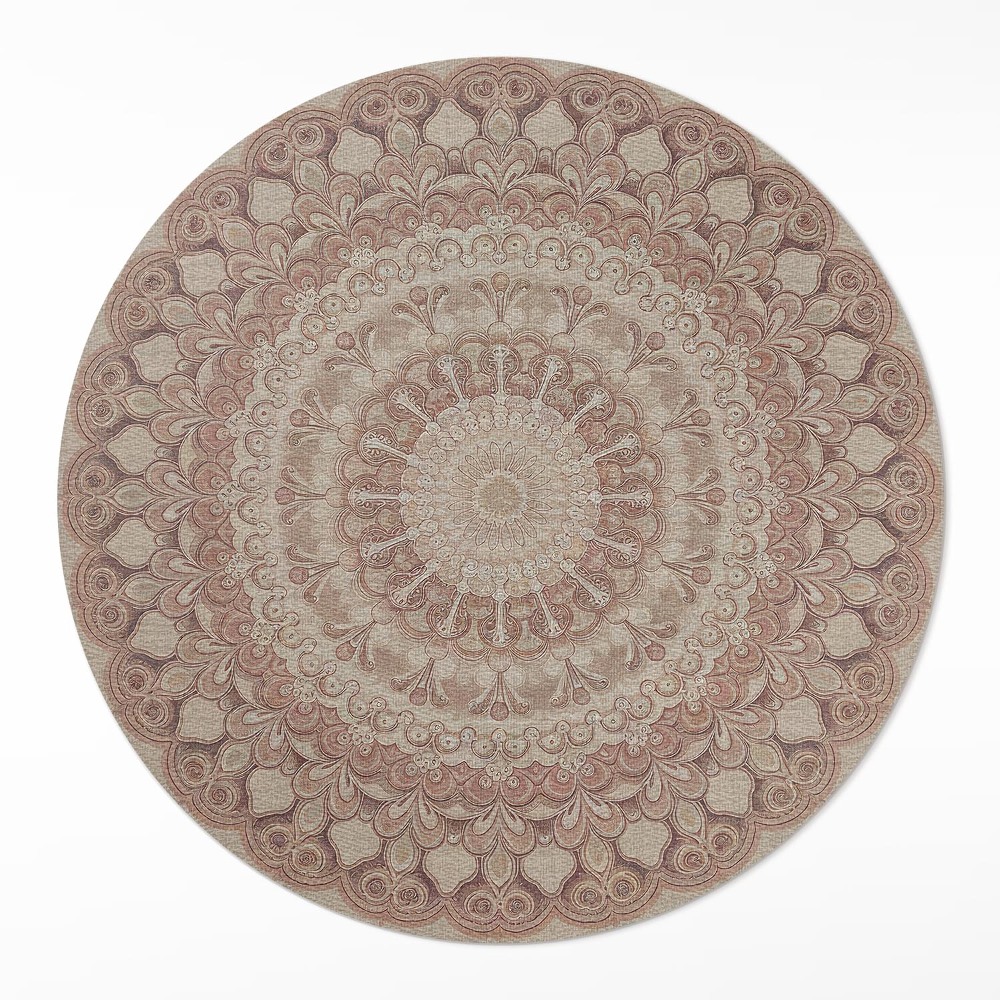 Kulatý vinylový koberec Geometrická dokonalost