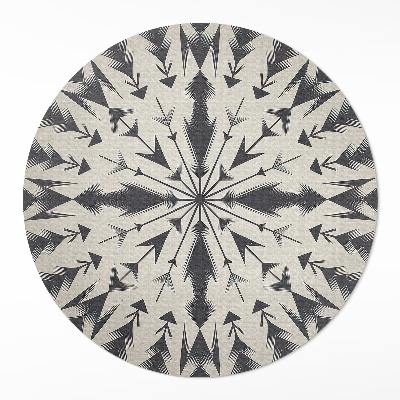Kulatý vinylový koberec Aztécké šipky