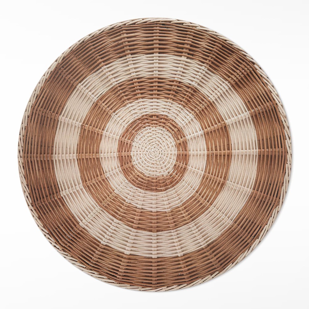 Kulatý vinylový koberec Proutěný košík