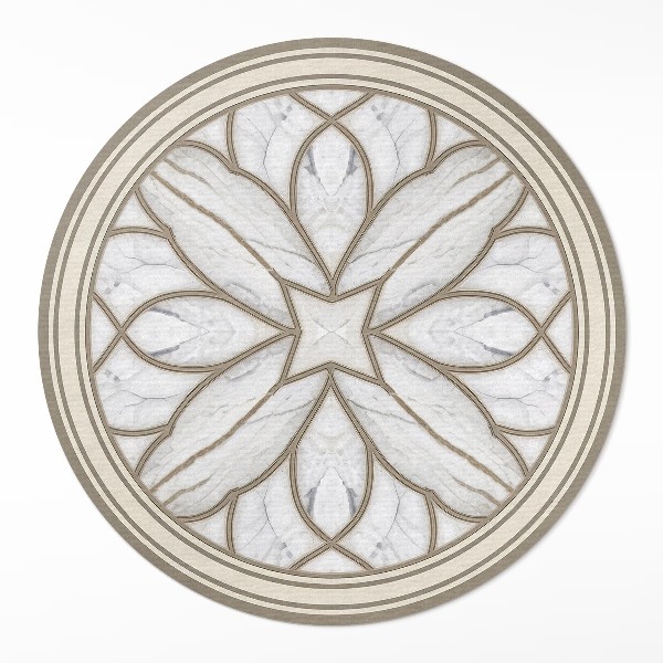 Kulatý vinylový koberec Mramorová vitráž