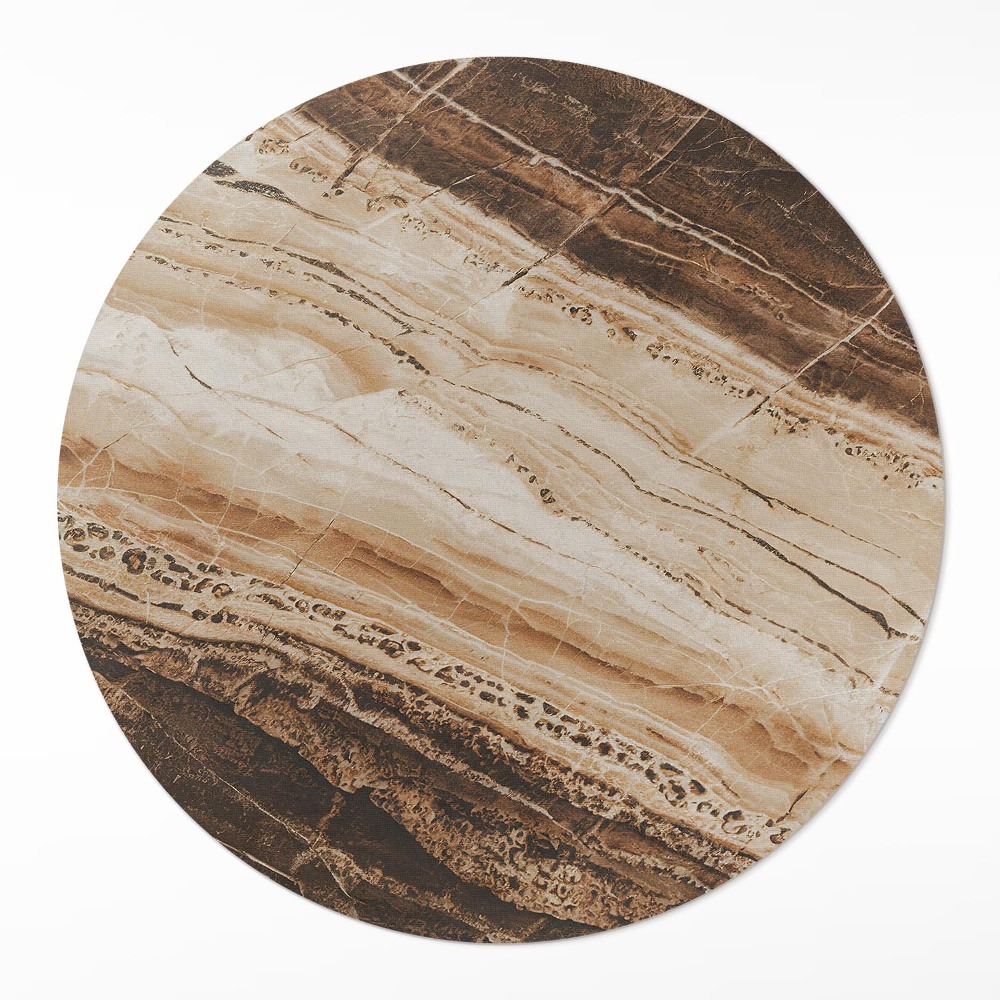 Kulatý vinylový koberec Hnědý drahokam