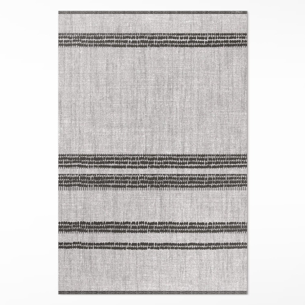 Vinylový koberec Šedé pruhy boho imitace tkaniny