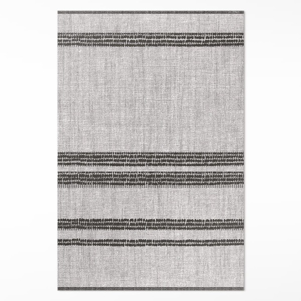 Vinylový koberec Šedé pruhy boho imitace tkaniny