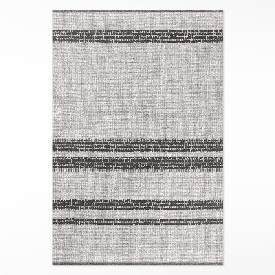 Vinylový koberec Šedé pruhy boho imitace tkaniny