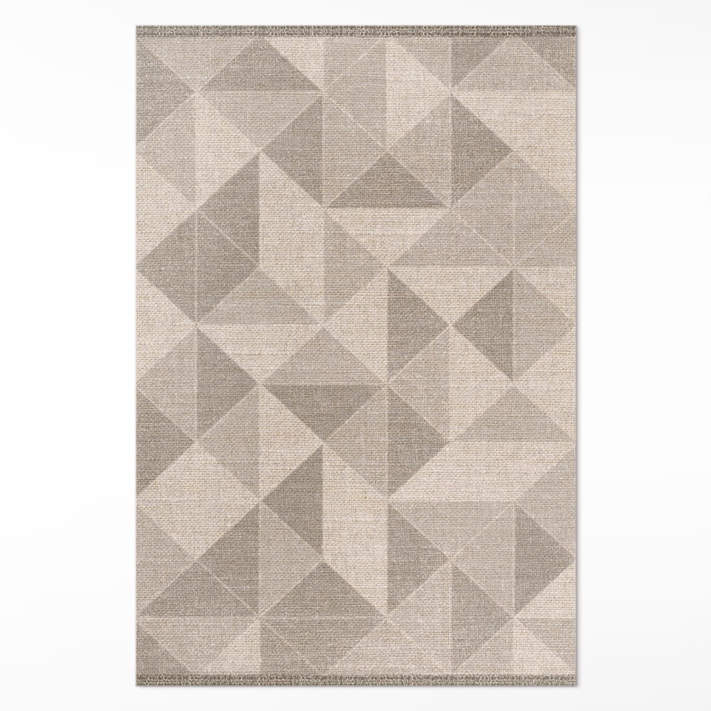 Vinylový koberec Trojúhelníky a čtverce imitace tkaniny