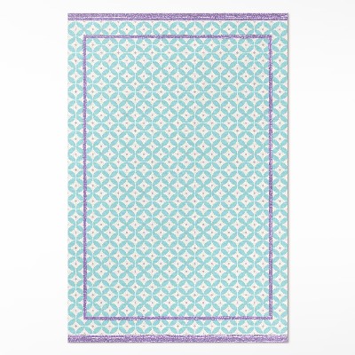 Vinylový koberec Rámy a kruhy imitace barevné tkaniny