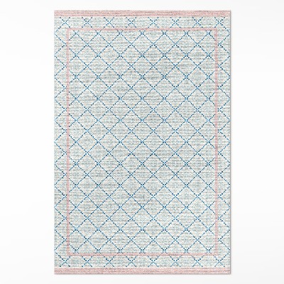 Vinylový koberec Pravidelné modré linie imitace tkaniny