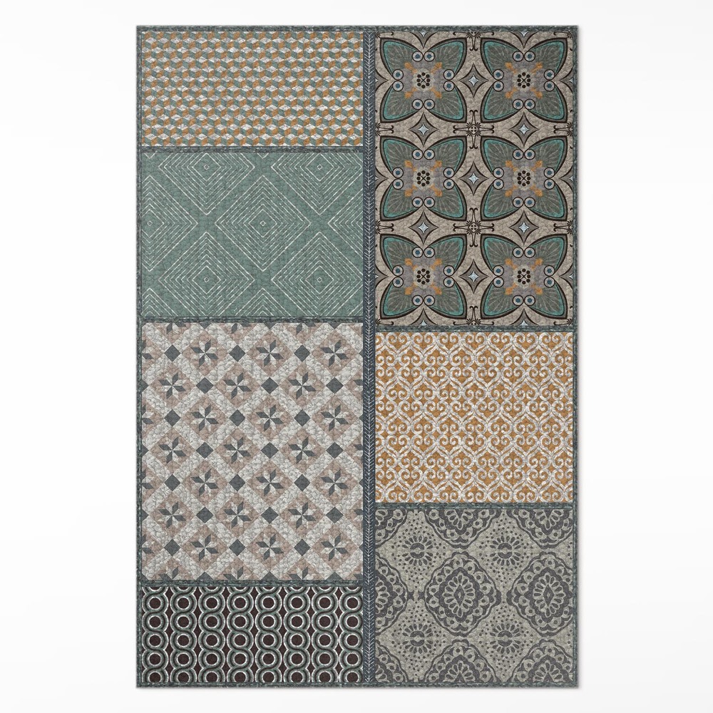 Vinylový koberec Spojení mnoha vzorů imitace tkaniny