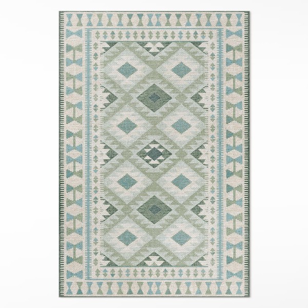 Vinylový koberec Zelené kosočtverce imitace tkaniny