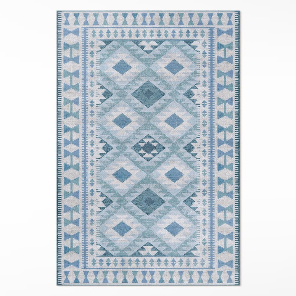 Vinylový koberec Modré kosočtverce imitace tkaniny