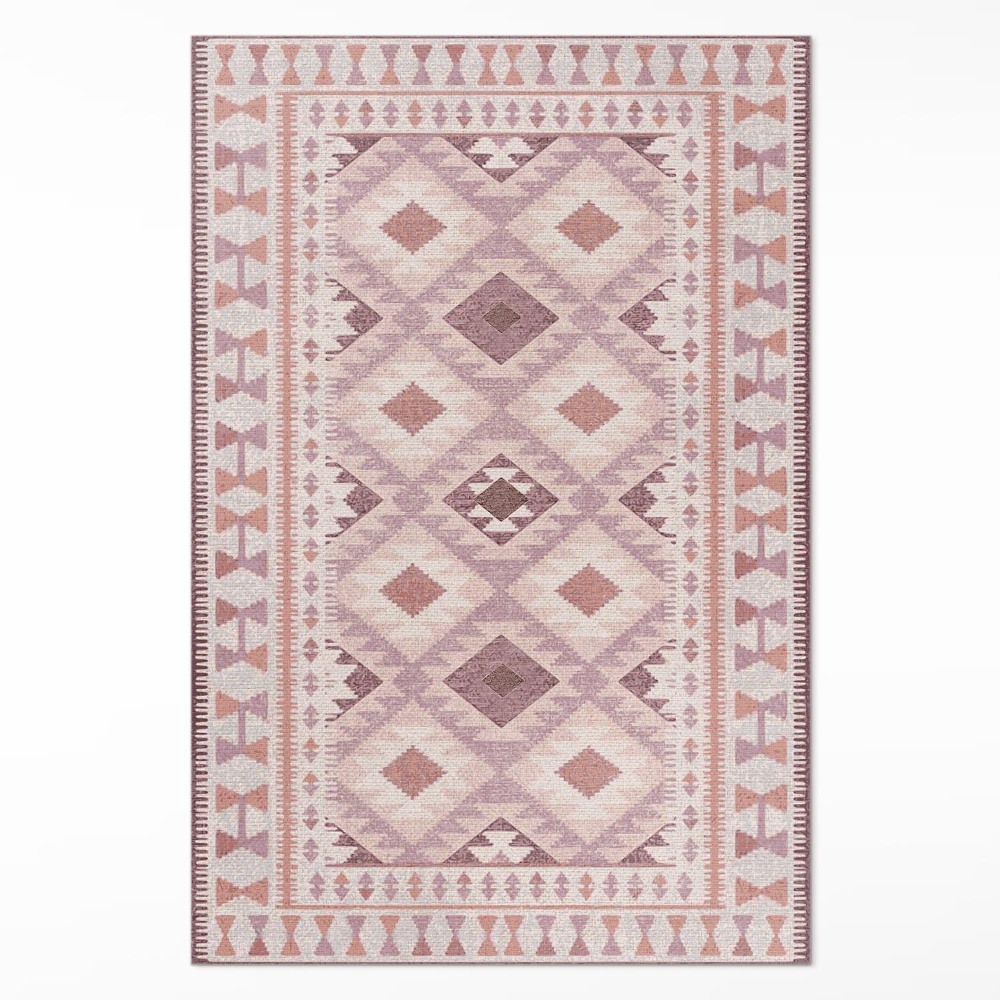 Vinylový koberec Světle růžové kosočtverce imitace tkaniny