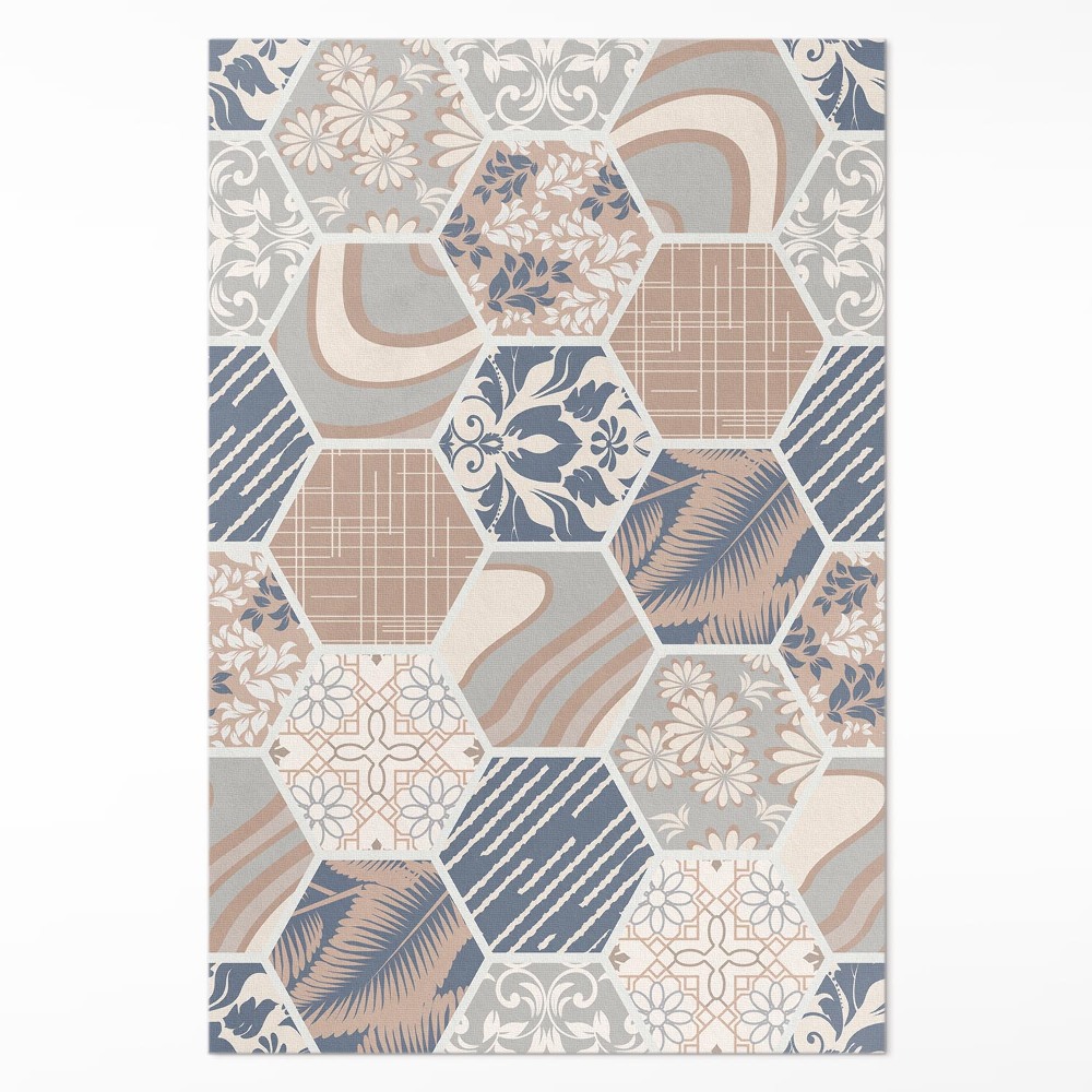 Vinylový koberec Havajské hexagony boho dlaždice