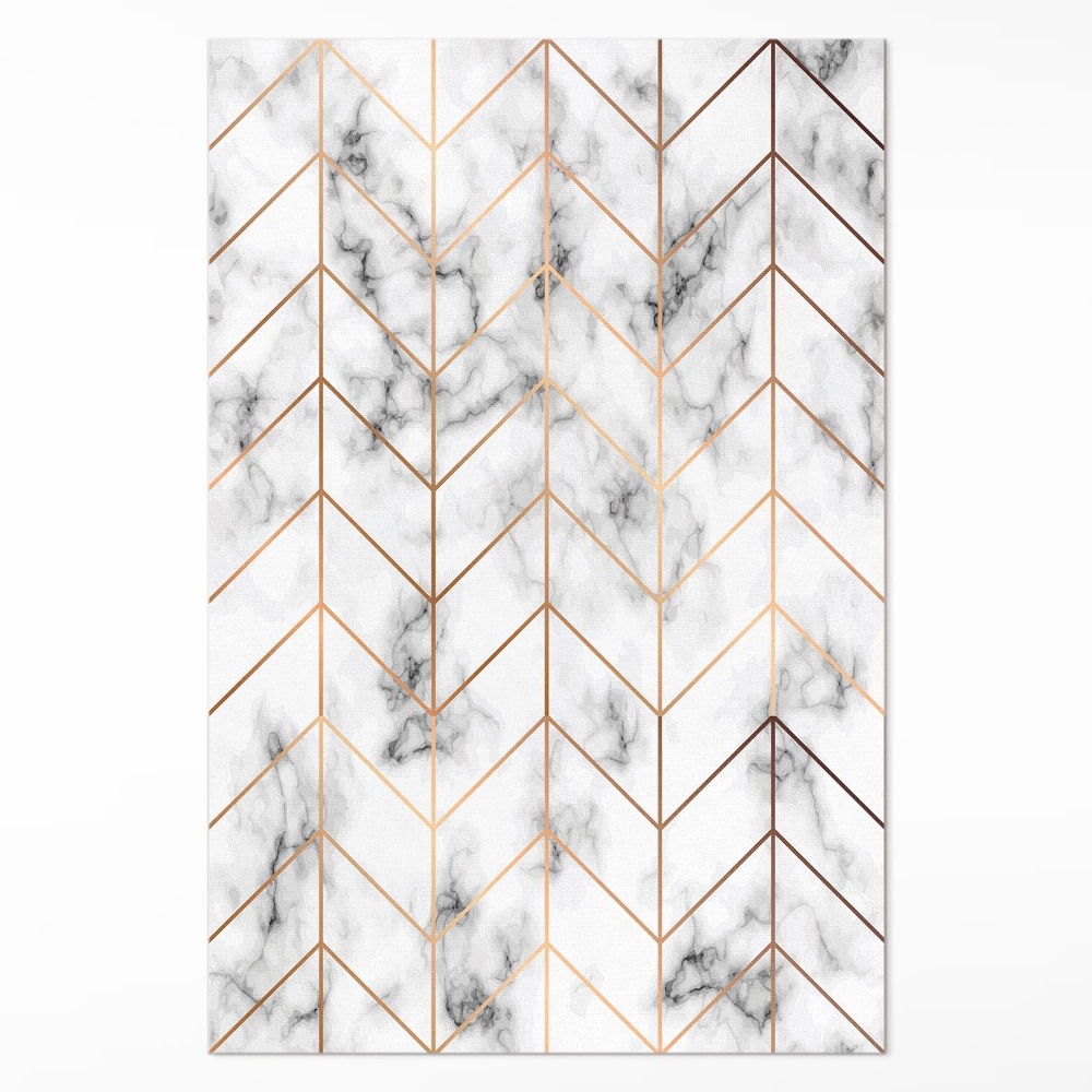 Vinylový koberec Rybí kost mramor moderní linie