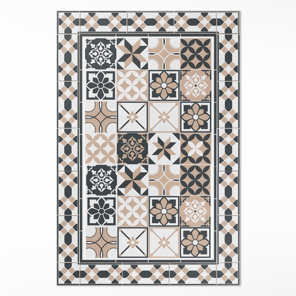 Vinylový koberec Tříbarevná geometrie dekorativní dlaždice