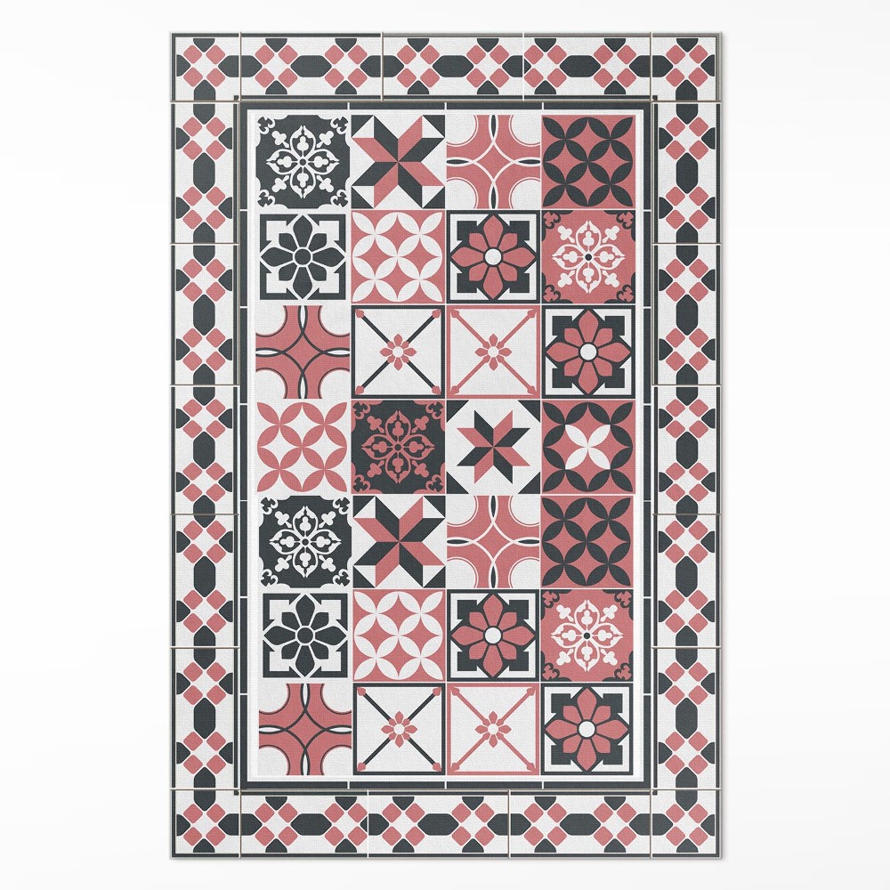 Vinylový koberec Tříbarevná geometrie ozdobné dlaždice