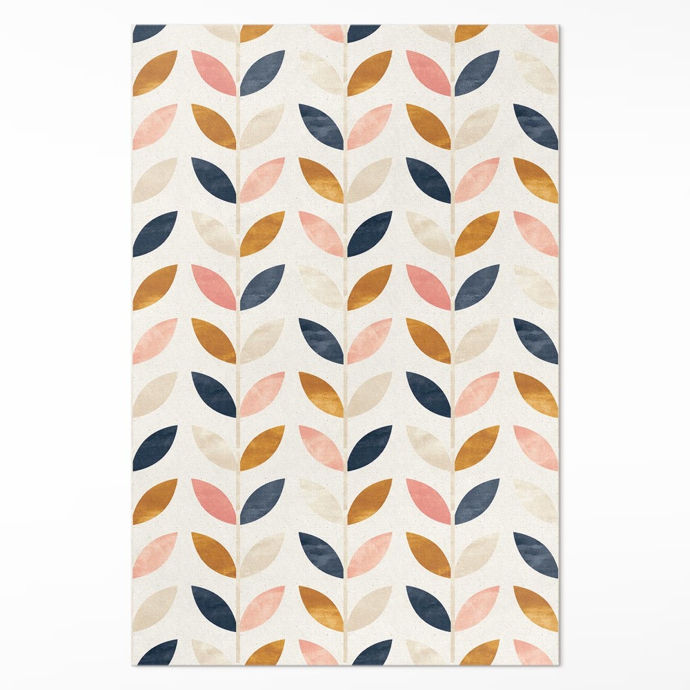Vinylový koberec Jemné lístky akvarelový boho styl
