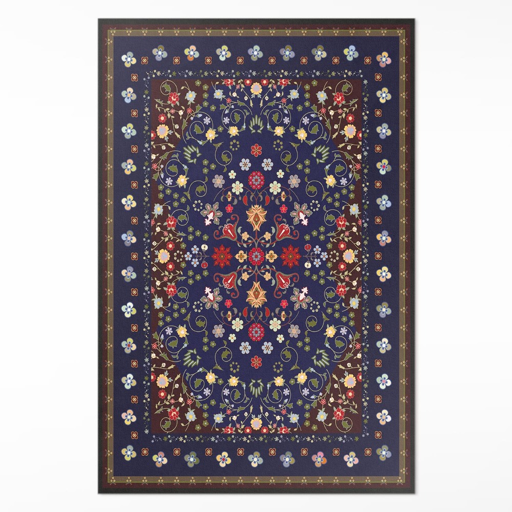 Vinylový koberec Krásné malé květiny rostlinný motiv vintage