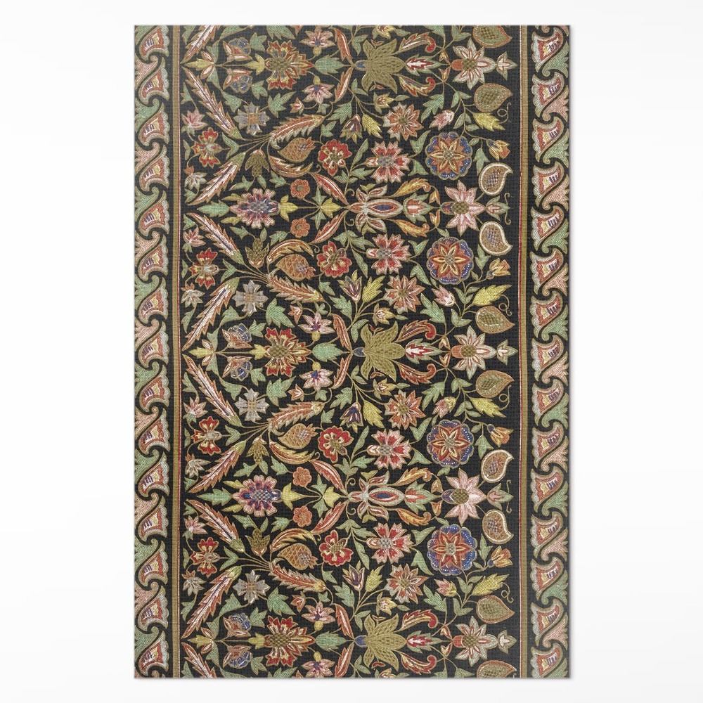 Vinylový koberec Antický květinový vzor rostlinný vintage