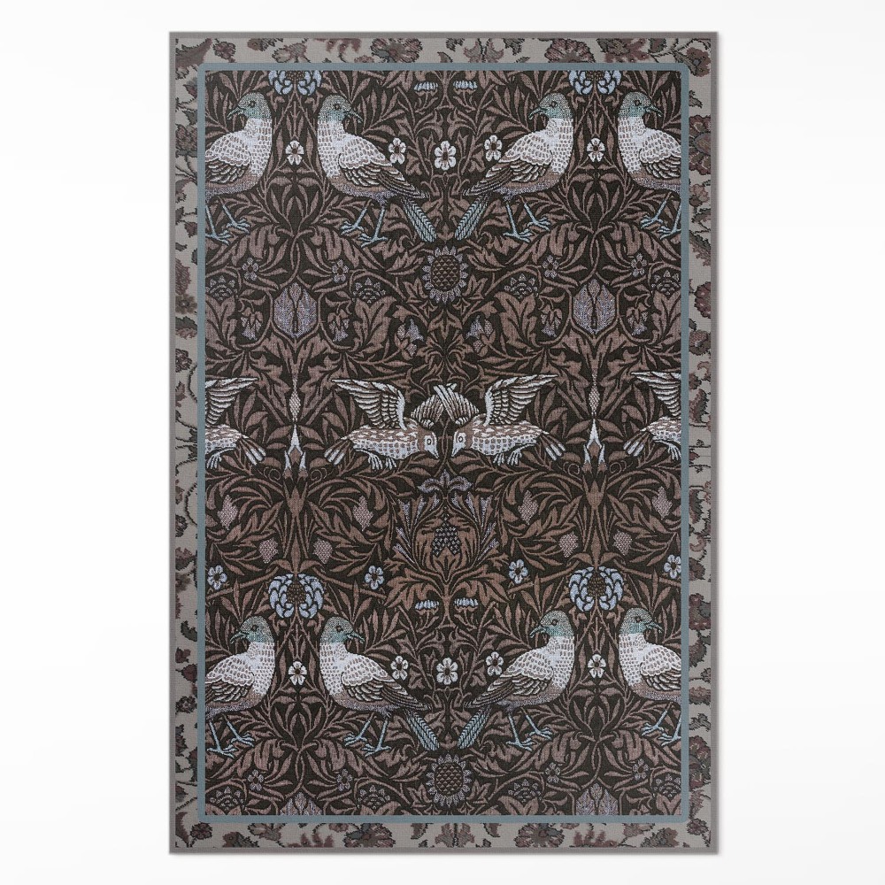 Vinylový koberec Motivy ptáků a rostlin gotický ornament